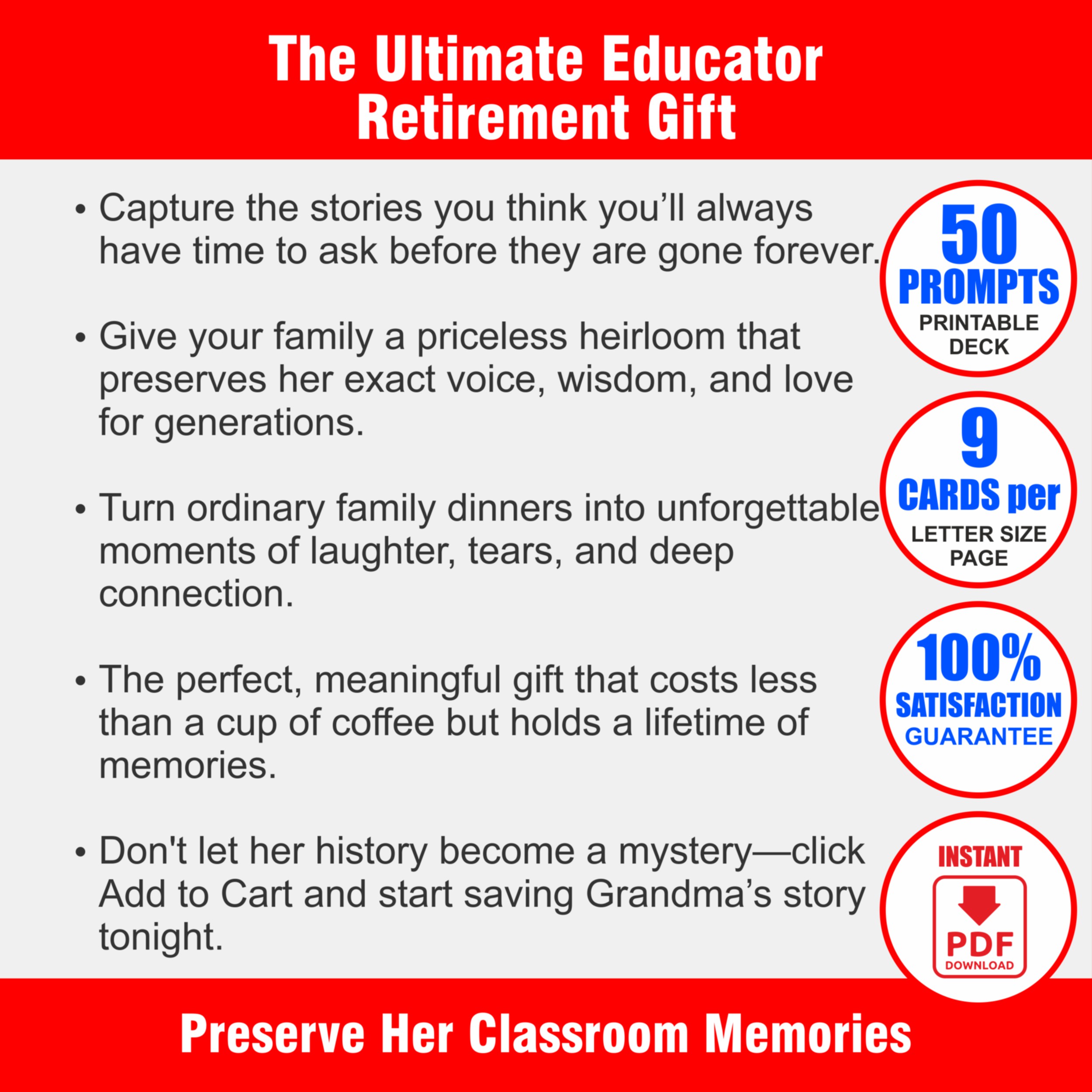 The Teacher's Legacy Conversation Cards - View 2